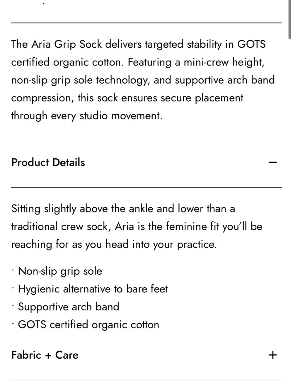 Tavi Aria Grip Socks Quarter Crew - Black/White Stripe Size Small - Picture 2 of 3